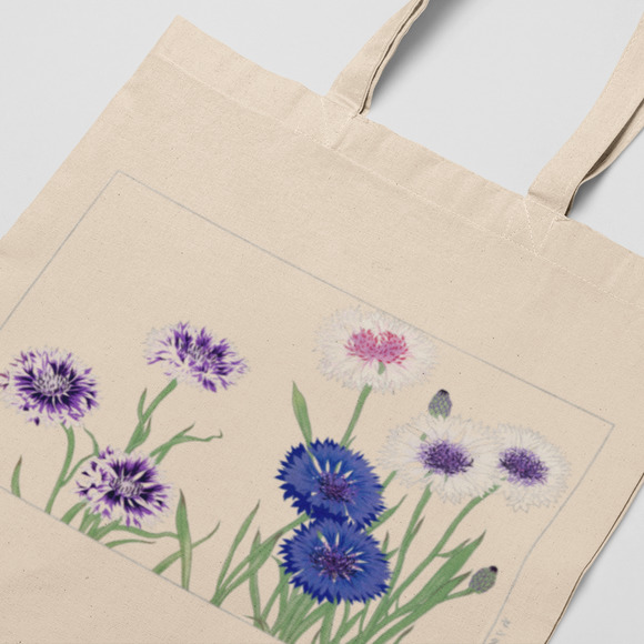 Japanese Cornflower Flowers Tote Bag - Picture 3 of 5